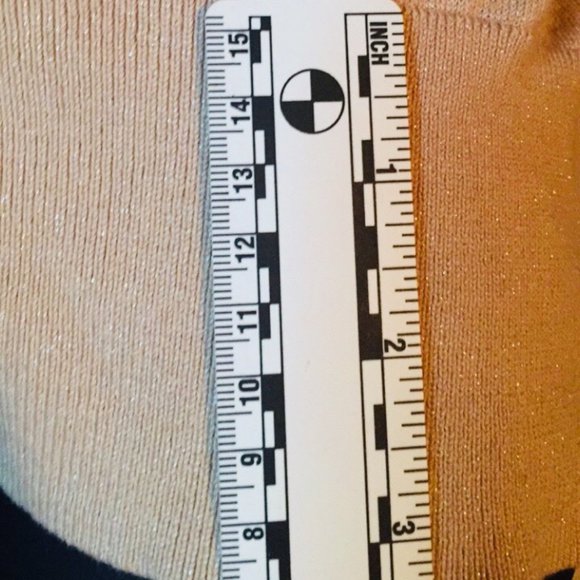 Lane Bryant Sz 28W Tan/Gold Shimmer Cardigan - Picture 4 of 6